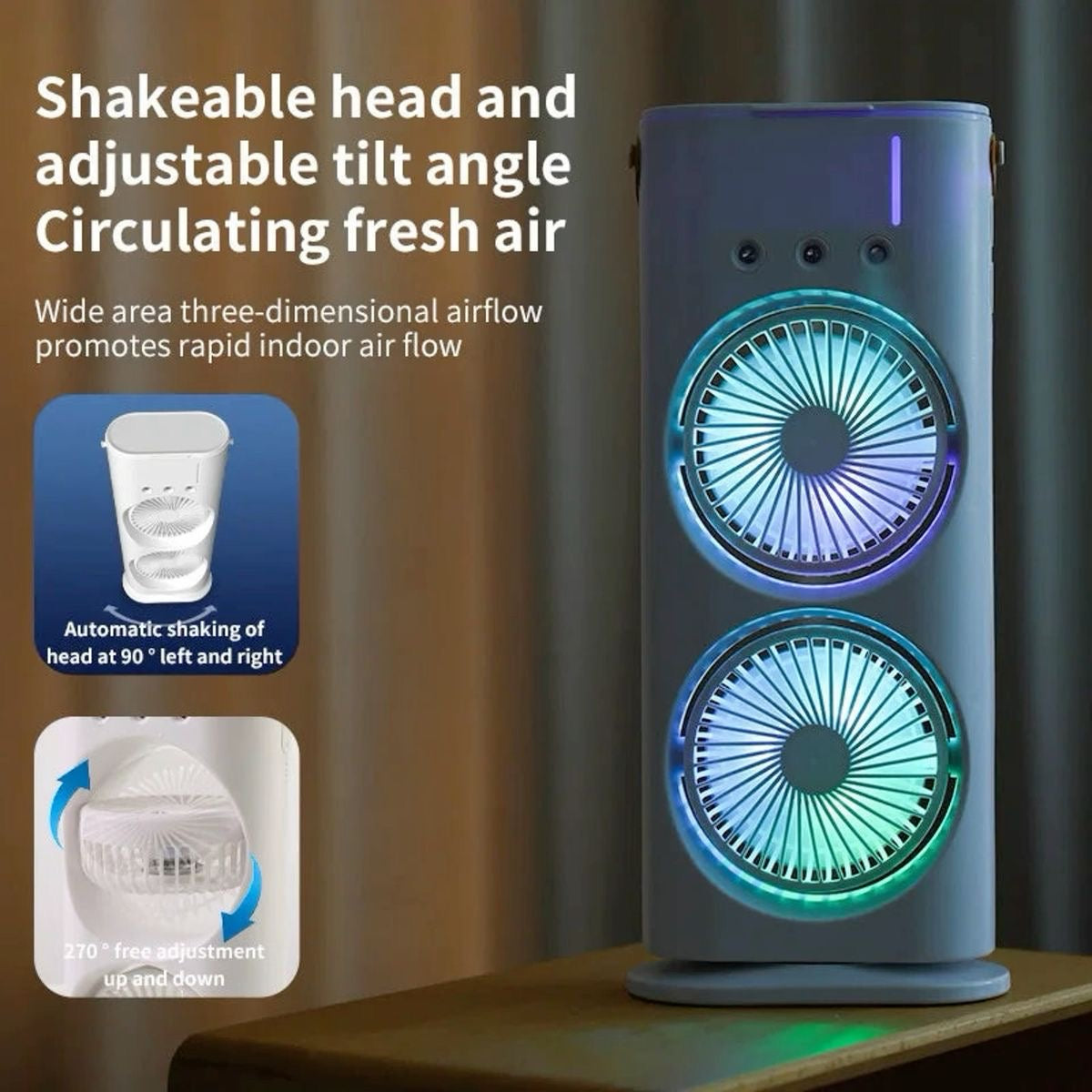 Borealix Arctic Chill Dual Misting Fan with Remote Control